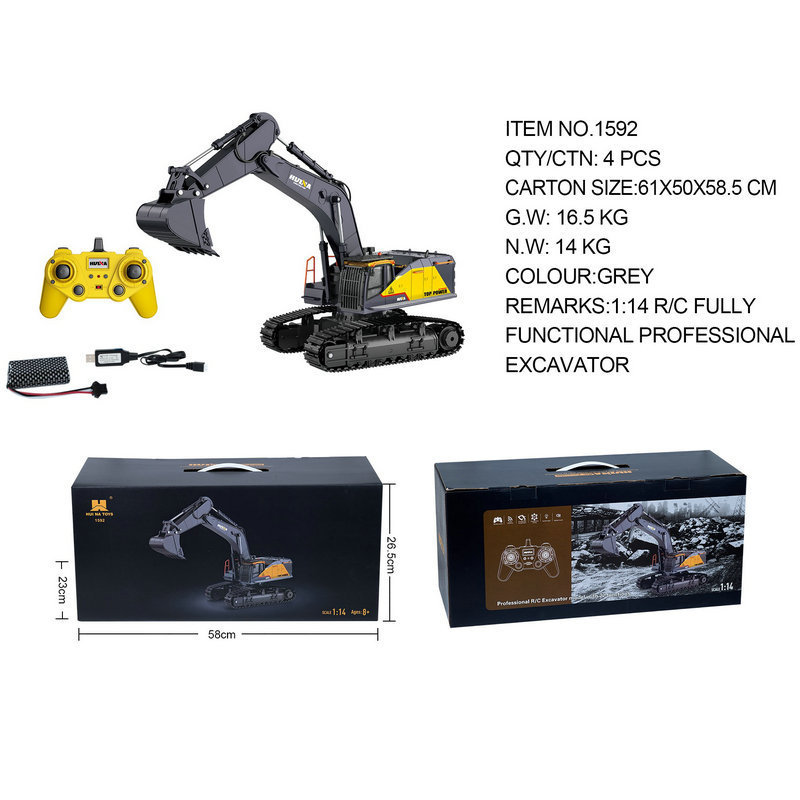 Suministro 1: 14 modelo de vehículo de ingeniería de aleación de control remoto simulación de excavadora camión de descarga mezclador juguetes para niños