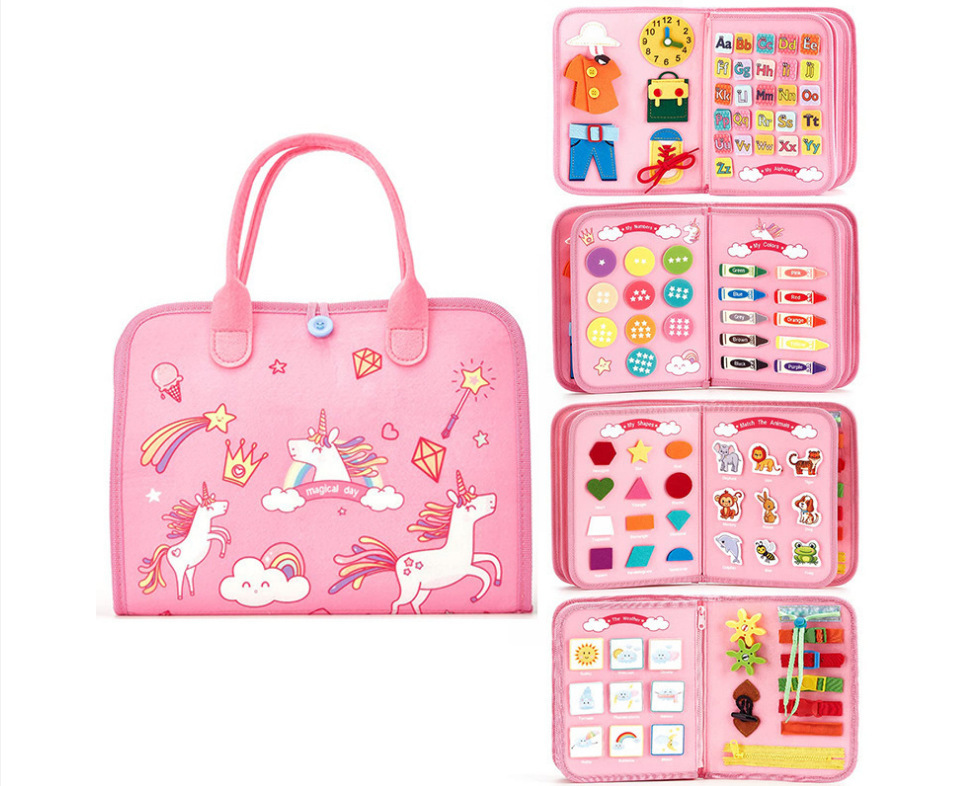 Nuevo cartón de estudio de fieltro transfronterizo de venta caliente para bebés bolsas escolares de fieltro ocupadas para niños