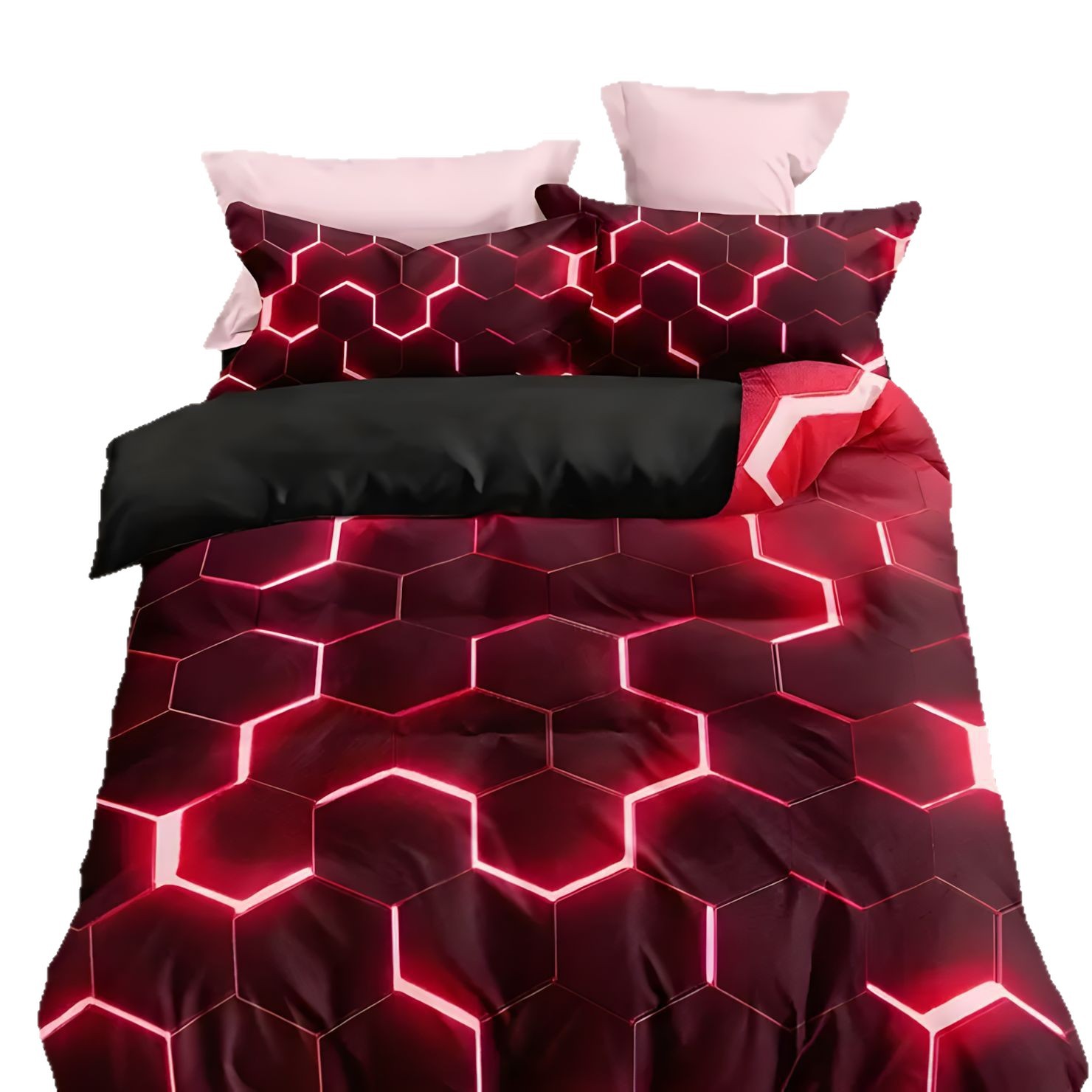 TEMU / JIT transpirable confortable 3D hexagonal panal de abeja impresa digital 3D colcha de cama