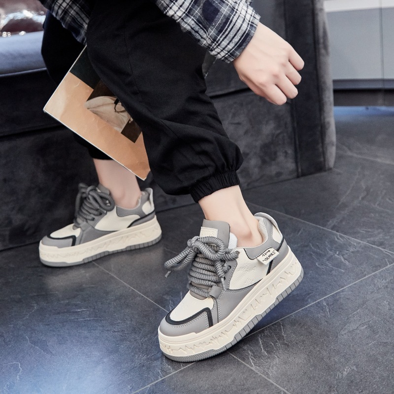 Versatile Women's Loafers Casual Thick-soled Height-increasing Shoes_voghion.com