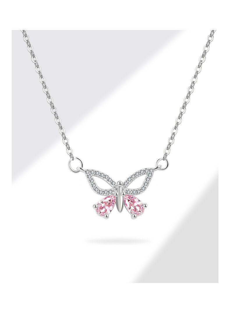 Plating Design 925 Sterling Silver Cable Chain Plating Butterfly Pendant Necklace