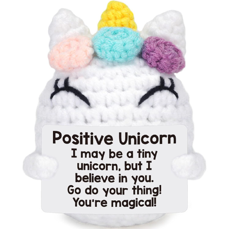 新品跨境亚马逊热销 Crochet Positive ice cream 毛线玩偶励志卡|undefined
