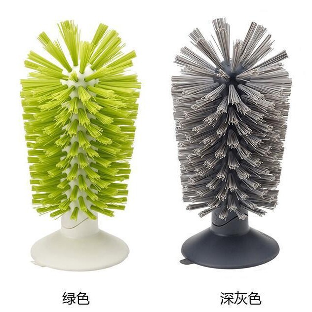 Glass Cup Brush Kitchen Sink Suction Cup Cleaning Brush Tall Glass Wine Glass Vertical Cup Brush Turtle Brush Plastic