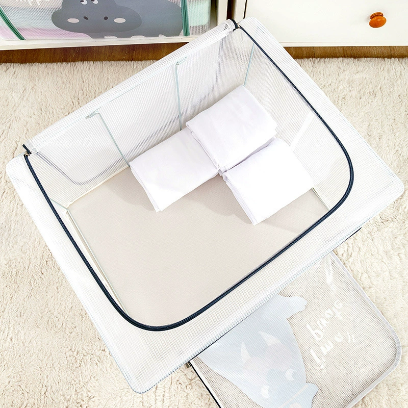 Cartoon transparent storage box, steel frame, toy, duvet
