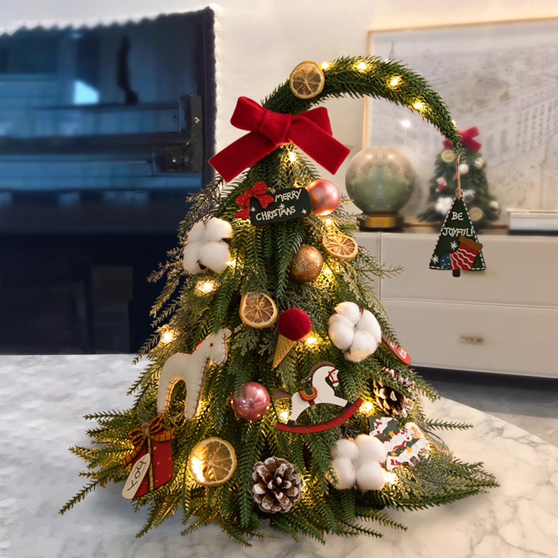 Shengyuan explosión de escritorio PE decoración del árbol de Navidad mini conjunto de decoración de ventanas de Navidad