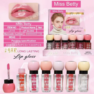 Cross-Border Miss Betty Lip Gloss 24Hr Long-Lasting Makeup Mini Bottle Pink Girly Lip Glaze