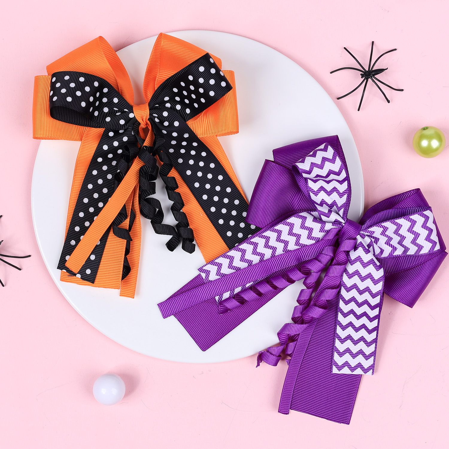 15g Weight Hair Clip Hair Accessories Type 3 Colors Can Be Mixed Quantity Holiday, Daily Occasion Bow Knot Pattern Girl'S Gender Contrast Collar Design Simple Style, Classic Style Style Girl'S Simple Style Classic Style Bow Knot Cloth Contrast Collar Hair Clip 4
