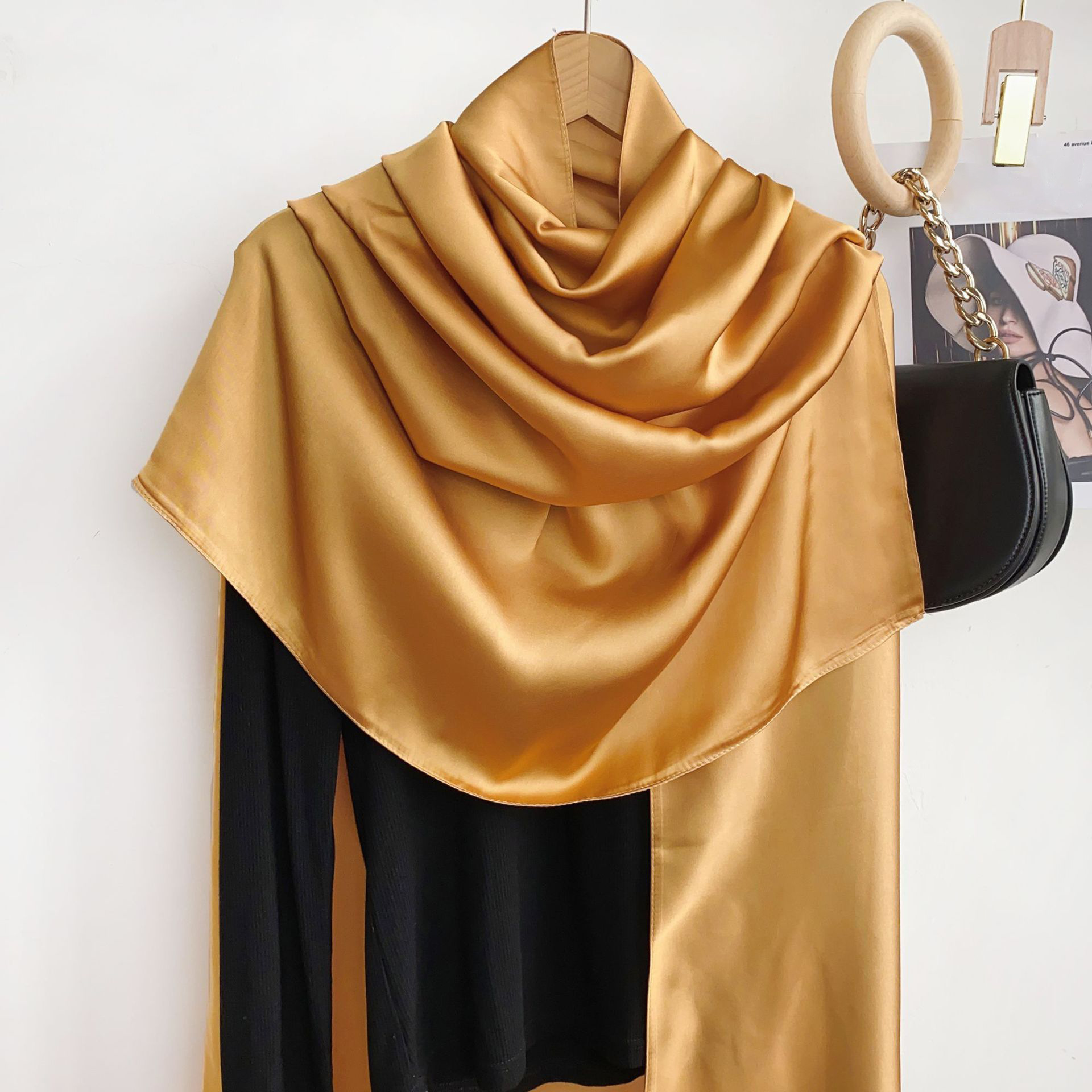 Verano delgada de gran tamaño bufanda desierto viajes protector solar chal estilo étnico bufanda seda artificial color sólido bufanda para las mujeres