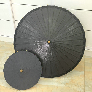 Customized Intangible Cultural Heritage Craft Oil-Paper Umbrella Retro Chinese Style Black Cos Photography Props Rainproof and Sunproof Decoration Wholesale
