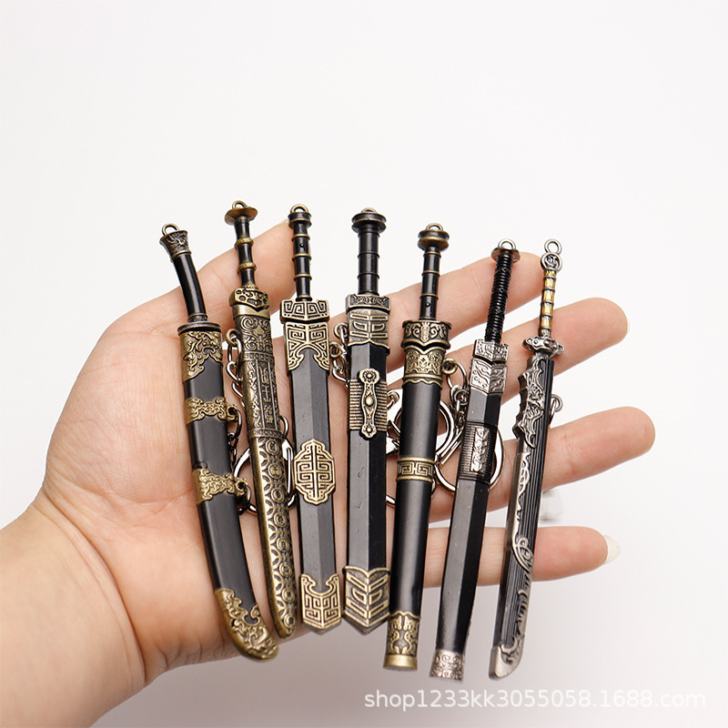 Ancient Chinese Famous Swords: King Goujian's Sword, Qin Shihuang's Sword, Xiu Chun Dao, Tang Hengdao, Han Sword, Ruyi Sword 12cm