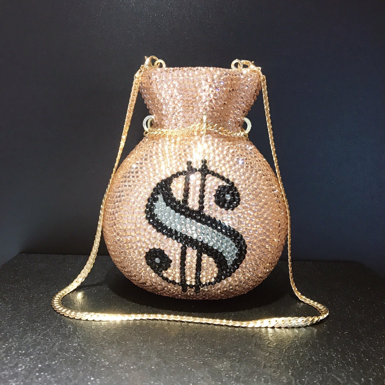Nuevo bolso de dinero transfronterizo lleno de bolsas de cena de diamantes redondas bolsas de mano de diamantes de banquete de cristal bolsas de mano duras