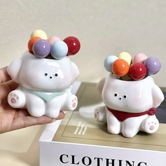 新しいドーパミンのかわいい子犬のフルーツフォークの缶のセットの家庭の装飾の良いものの午後のお茶のデザートの果物のフォークの卸売り