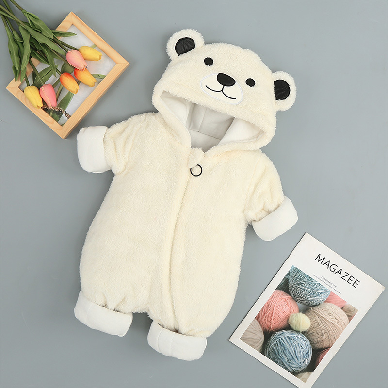 Ropa de bebé recién nacido otoño e invierno Bebé niños y niñas de una pieza de algodón acolchado mameluco Ropa de excursión para niños mameluco