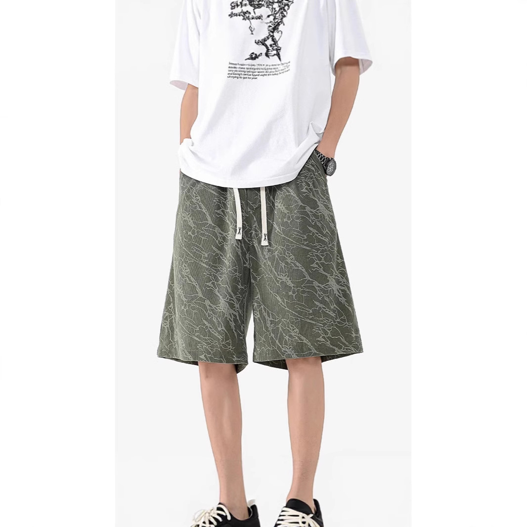 Men's Plus Size Casual Shorts Hong Kong Style Summer Thin Loose Straight Breathable Five Point Shorts Versatile Men's Clothing_viptrois.com