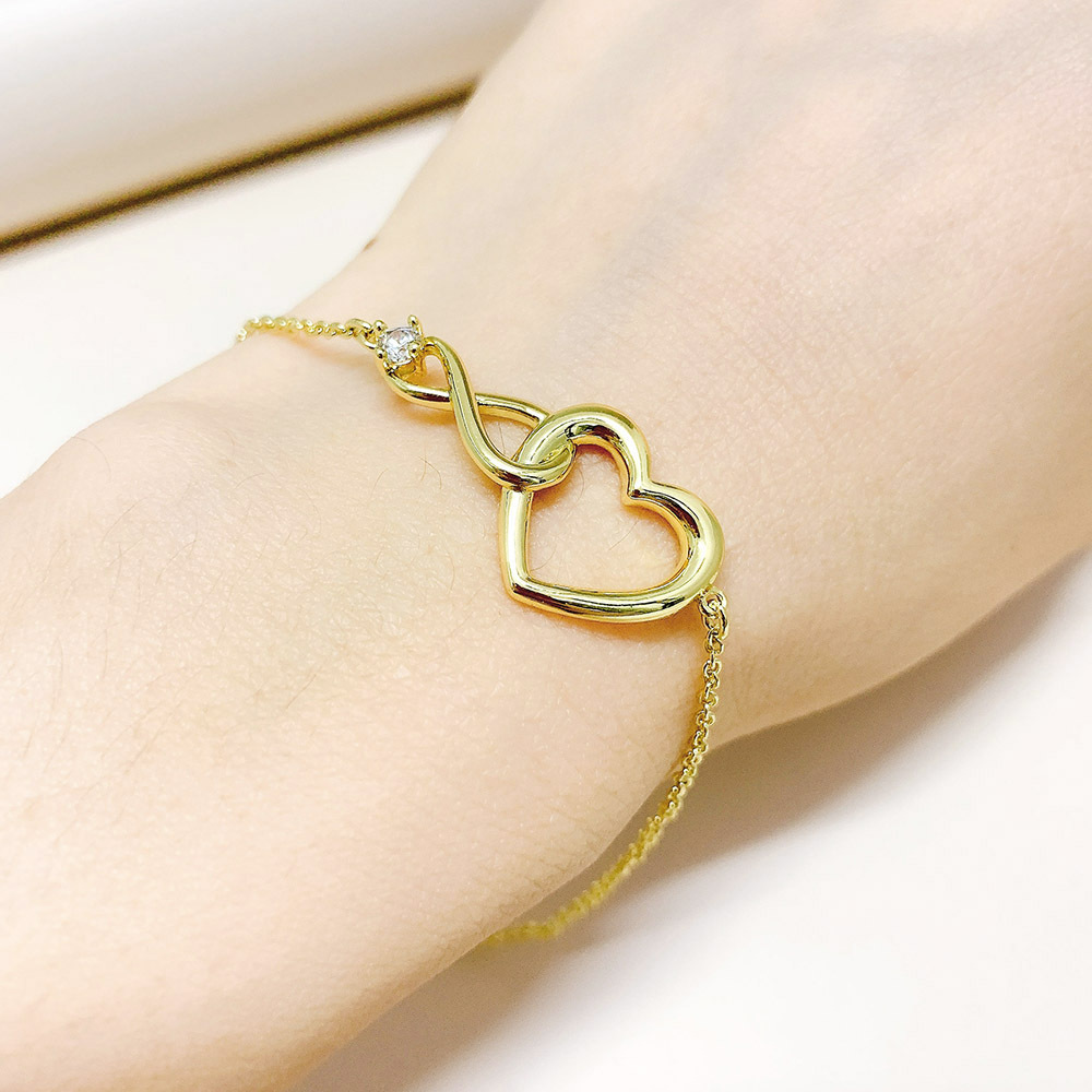 Elegant Heart Shape Copper Plating Zircon Bracelets
