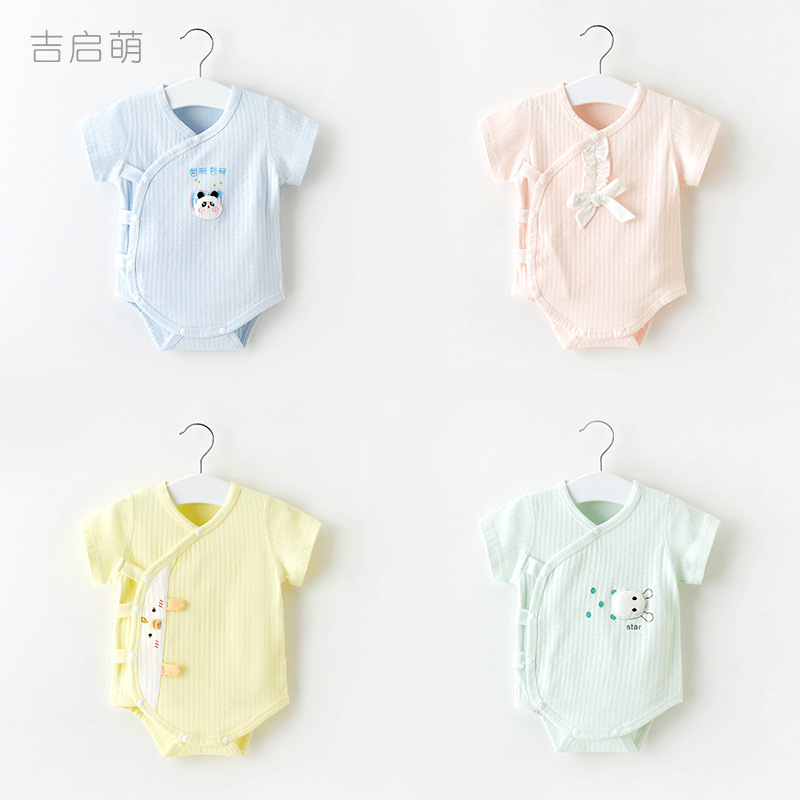Bebé mono verano mameluco niño triángulo mameluco verano manga corta delgada recién nacido Ropa bebé vaina