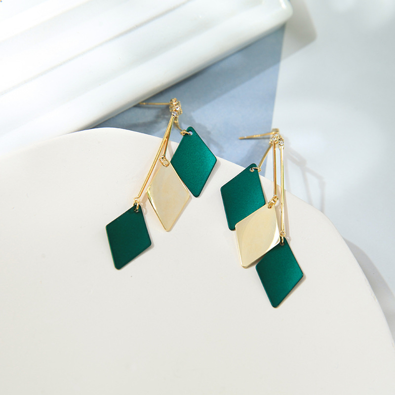 Fashion Simple Geometric Creative Sequin Copper Earrings Wholesale display picture 3