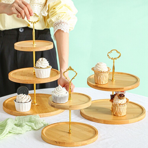 BB4C wholesale forest dessert table display stand wooden ornaments set layout bread cake tray snacks