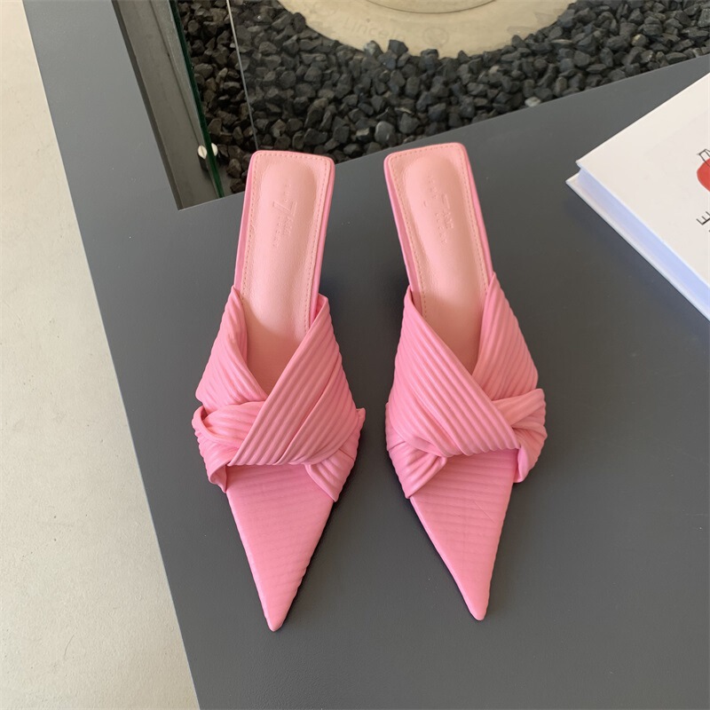 2025 New Summer Sandals for Women, Pointed Toe Fish Mouth Stiletto Heels, Medium Heels, Open Toe High Heel Slippers 2025 New Summer Sandals for Women, Pointed Toe Fish Mouth Stiletto Heels, Medium Heels, Open Toe High Heel Slippers