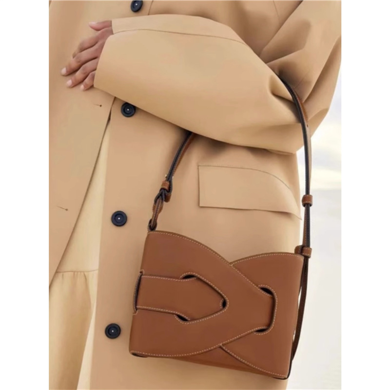 Polene Geometry Package Leather nodde Classic SYMMETRY Design nicho hombro oblicuo cruzado axila Package Leather Fashion