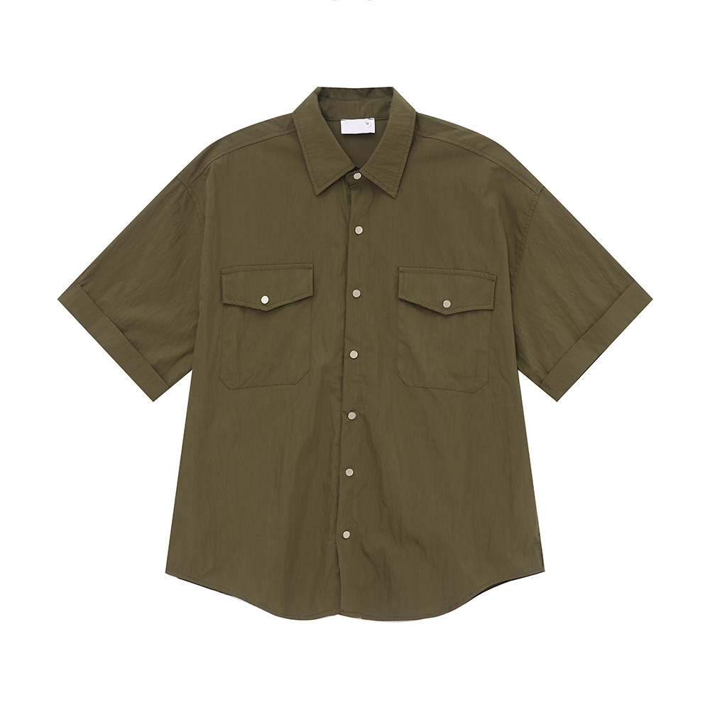 MTLCLOTHES Hombres| 2024 verano nuevos productos japoneses CityBoy herramientas camisa de color sólido conjunto casual