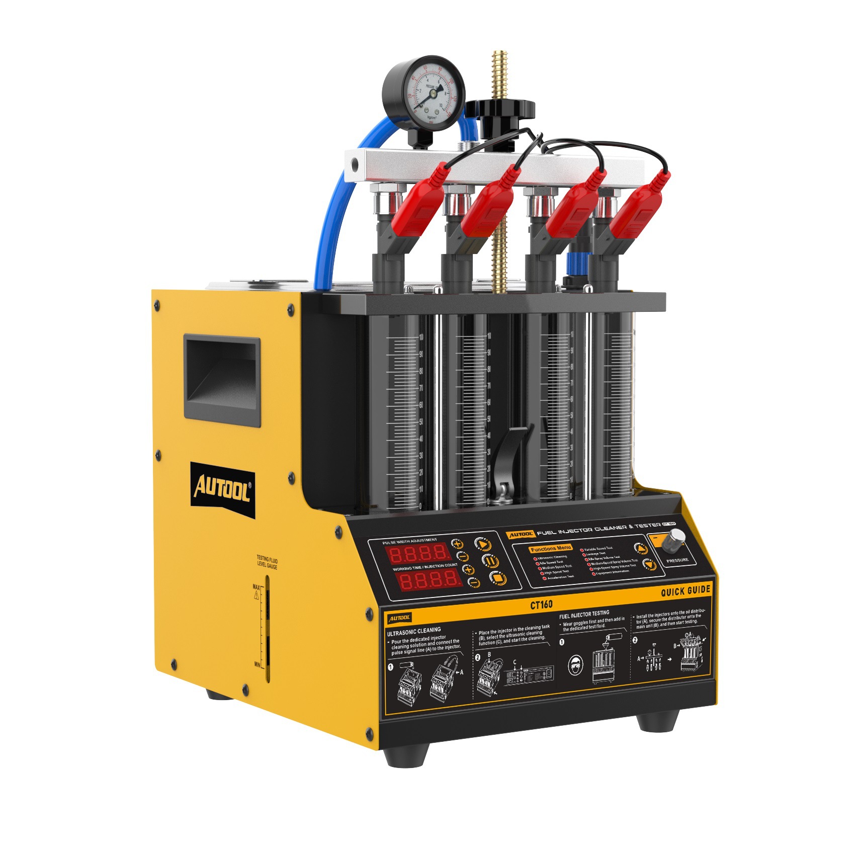 Limpiador y Probador Ultrasónico de Inyectores CT160 Ultrasónico Compatible con GLP para Reparación Automotriz