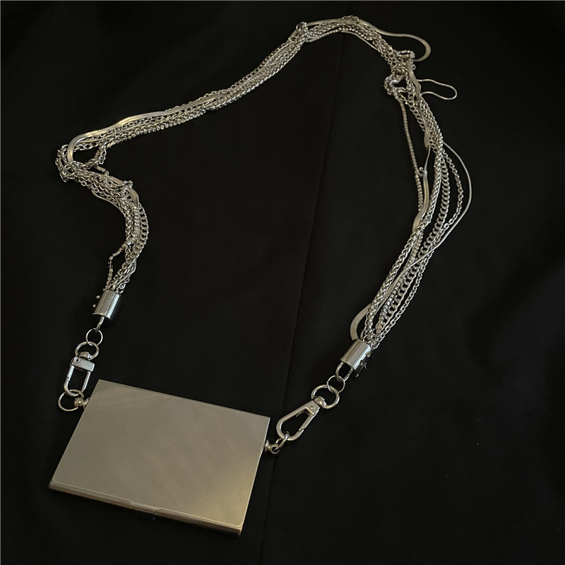 Wholesale Jewelry Multi-layer Crossbody Shoulder Small Square Mirror Body Chain Nihaojewelry display picture 2