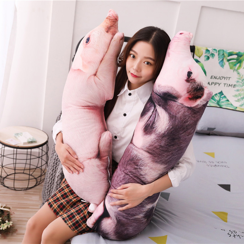 3D仿真猪公仔毛绒玩具小猪猪抱枕女生睡觉玩偶布娃娃搞怪生日礼物|undefined