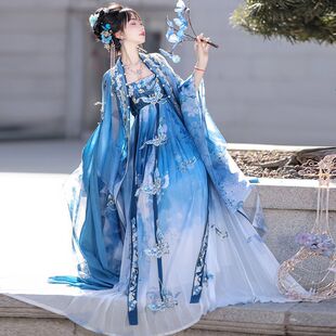 Heavy-duty embroidery chest-length fairy-spirit chebula pleated skirt Tang-made Hanfu women's summer