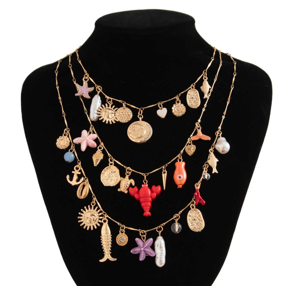 25g Weight Imitation Pearl, Alloy Pendant Material Necklace Classification Alloy, Iron Chain Material 1 Piece Quantity Holiday, Beach, Tea Party Occasion Imitation Pearl, Iron, Zinc alloy Material Starfish, Anchor, Bow Knot Pattern Women's Gender Tassel, Plating Design Hawaiian, Vacation, Marine Style Style Hawaiian Vacation Marine Style Starfish Anchor Bow Knot Imitation Pearl Iron Zinc Alloy Wholesale Necklace 1