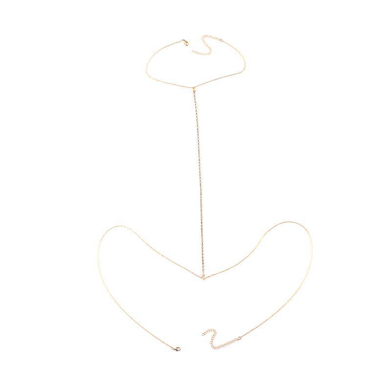 Europäische und amerikanische grenzüberschreitende, schlichte, modische, sexy Strasskette für Damen, funkelnde Strand-Bikinikette_voghion.com