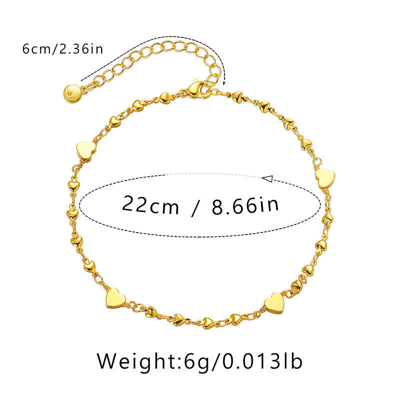 Fashion Heart Stitching Chain Copper 18k Gold-plated Leg Chain display picture 1