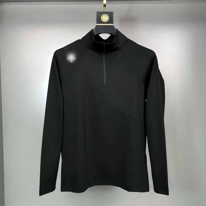 Dijianiaojia Same Style Half-Zip Base Layer Shirt for Outdoor Autumn Activities, Unisex Stand Collar Casual Long-Sleeve Sports Slim-Fit Versatile Top