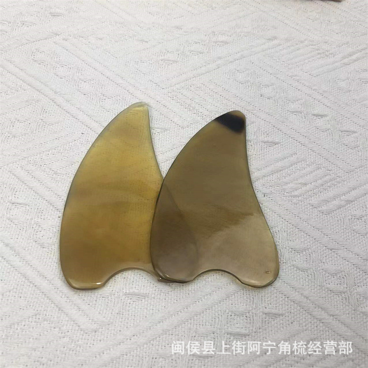 Heart Shaped Buffalo Horn Gua Sha Scraping Board 10-11cm for Back Neck Body Care specifications