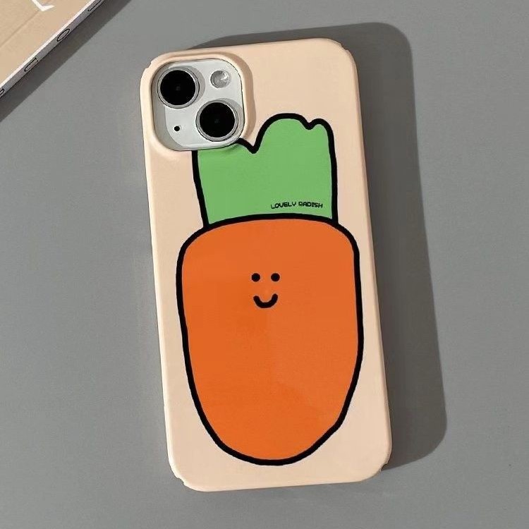 Funda para iPhone 13 Pro/14/11 con diseño de rábano sonriente, estilo graffiti, media cubierta o cubierta completa, compatible con Apple 17/16. image 4