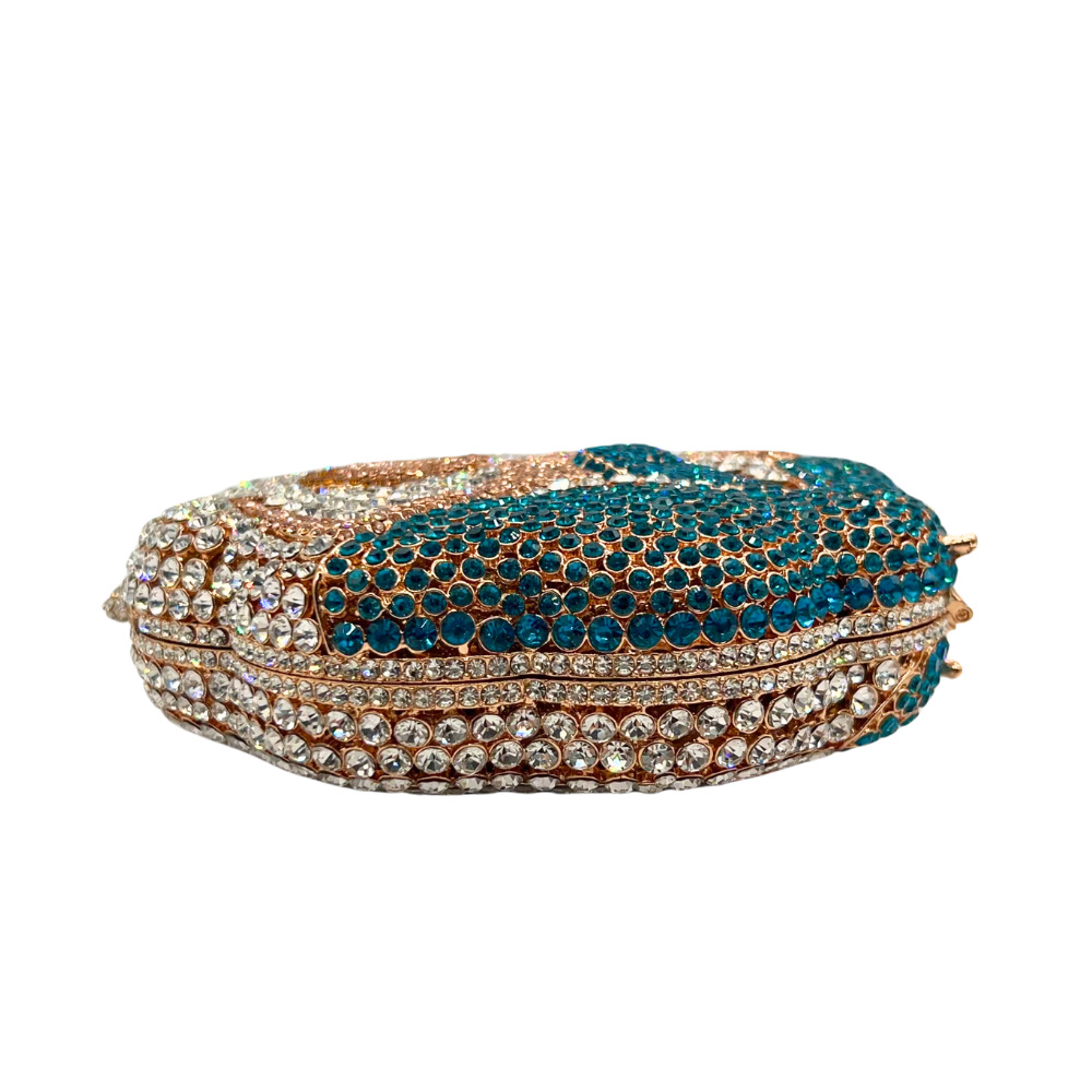 Túi clutch nữ đính đá pha lê thiết kế rỗng — Màu vàng kim, Cá tính đặt làm chi tiết 1