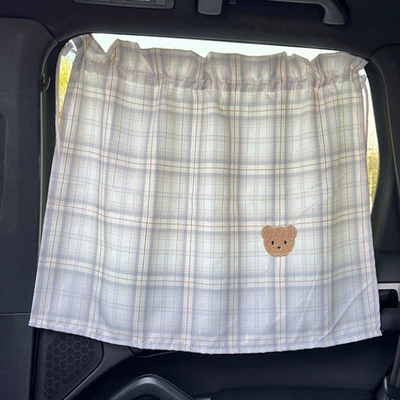 Sun shade, heat insulation sunshade children's cartoon - jk-plaid-curtains-beige