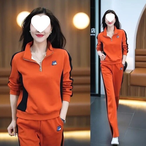 Ladies Sporty Casual Set with Hooded Sweatshirt and Wide Leg Pants, Spring and Autumn Outfit, Stylish Two-Piece Set #865