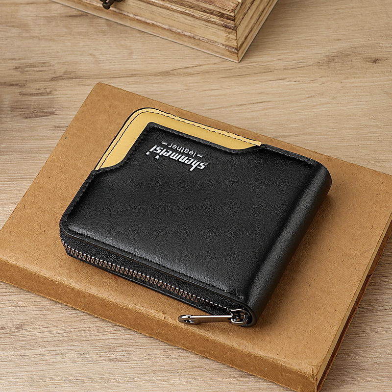 Cartera para hombre estilo retro con cremallera