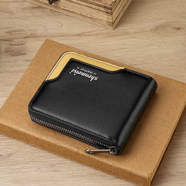 Cross-Border Men's Wallet Fashion Retro Large-Capacity Wallet Zipper Bag Coin Purse Men's Short Chain Wallet