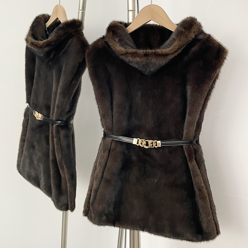 Women's Clothing Short Imitation Mink Fur VestWomen's Faux Fur Vest Winter Short Sleeveless Jacket - Warm & Stylish Coat For Casual & Office Wear_voghion.com