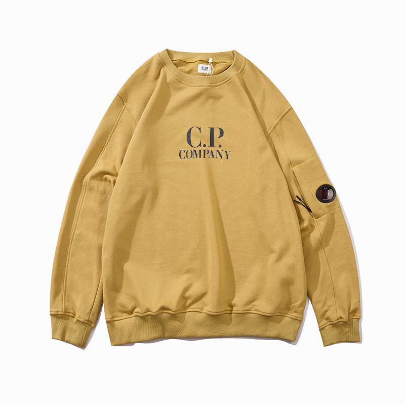 CP Logo lente funcional Pioneer pullover empresa europea y americana simple casual C.P cuello redondo suéter flojo