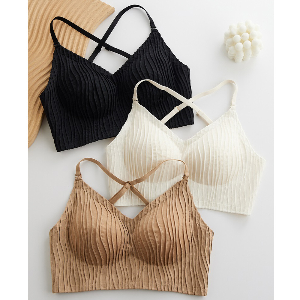 Oreja de trigo sin espalda grande sin espalda ropa interior de las mujeres anti-flacidez pequeño pecho apoyo sexy Correa belleza espalda sujetador