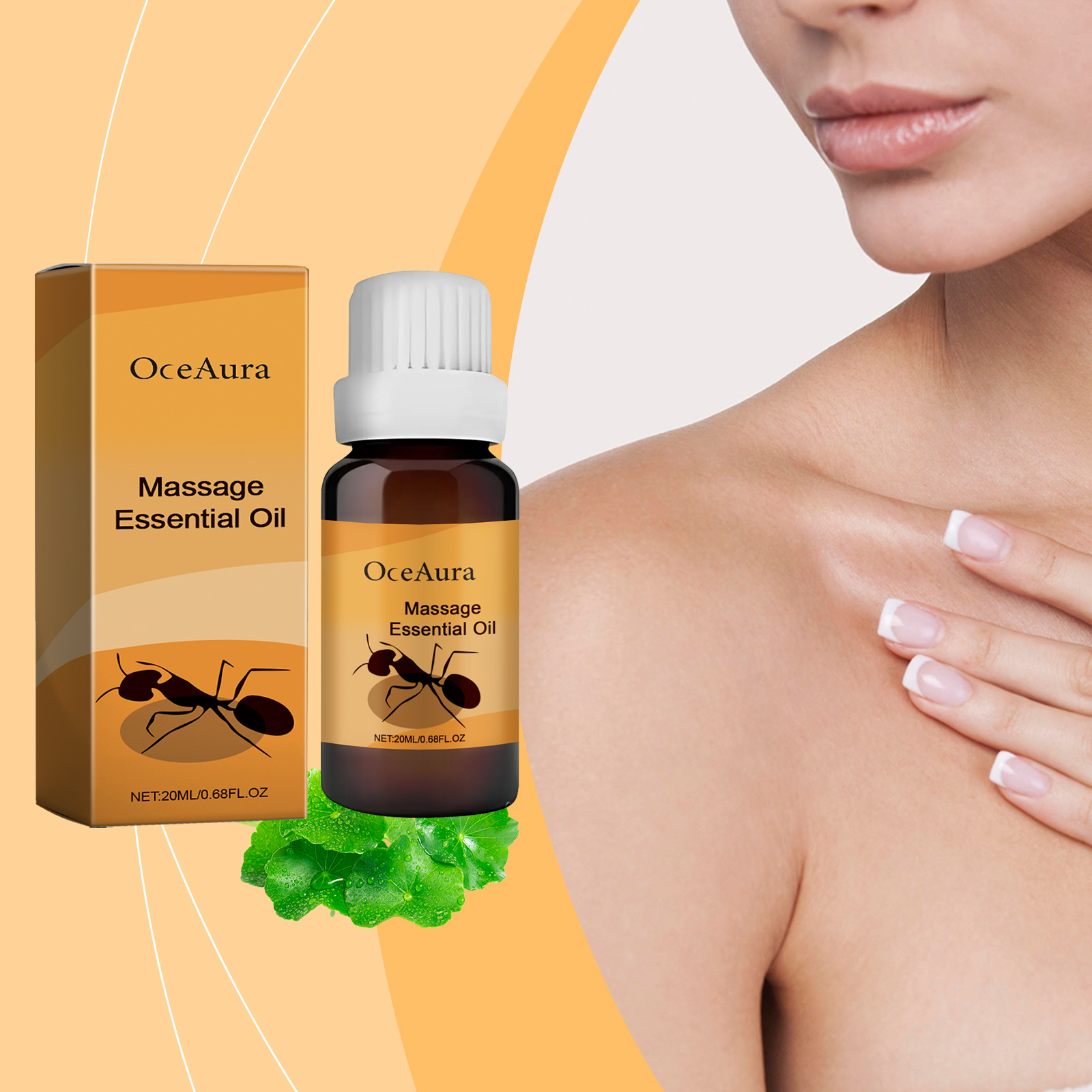 Oceaura Skin Massage Care Essential Oil Elastic and Soft Skin Light Non-Sticky Massage Oil