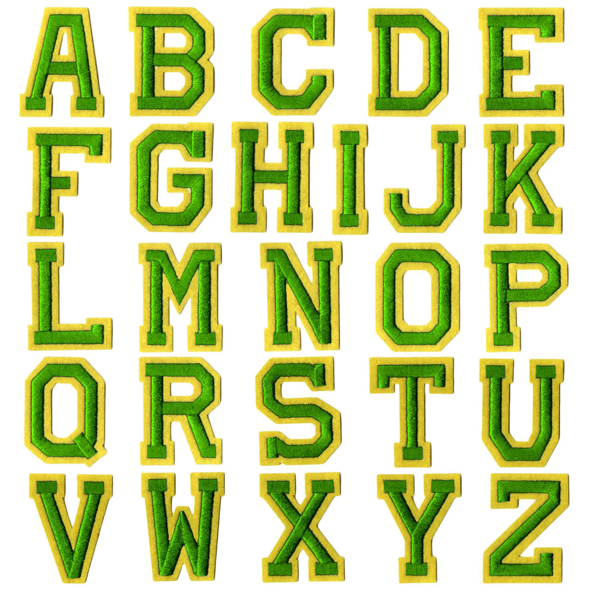 [Переведено] Alphabet Embroidery Patches (Yongxin) 26-Letter Set, Iron-on Fabric Letters, Multi-Color Options