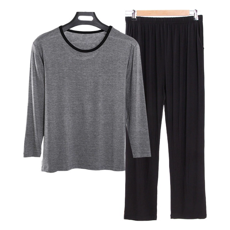 Домашняя одежда Пижамный костюм Мужские весенне-Осенние Летние модальные брюки с длинными рукавами Шорты больших размеров Свободная Удобная верхняя одежда