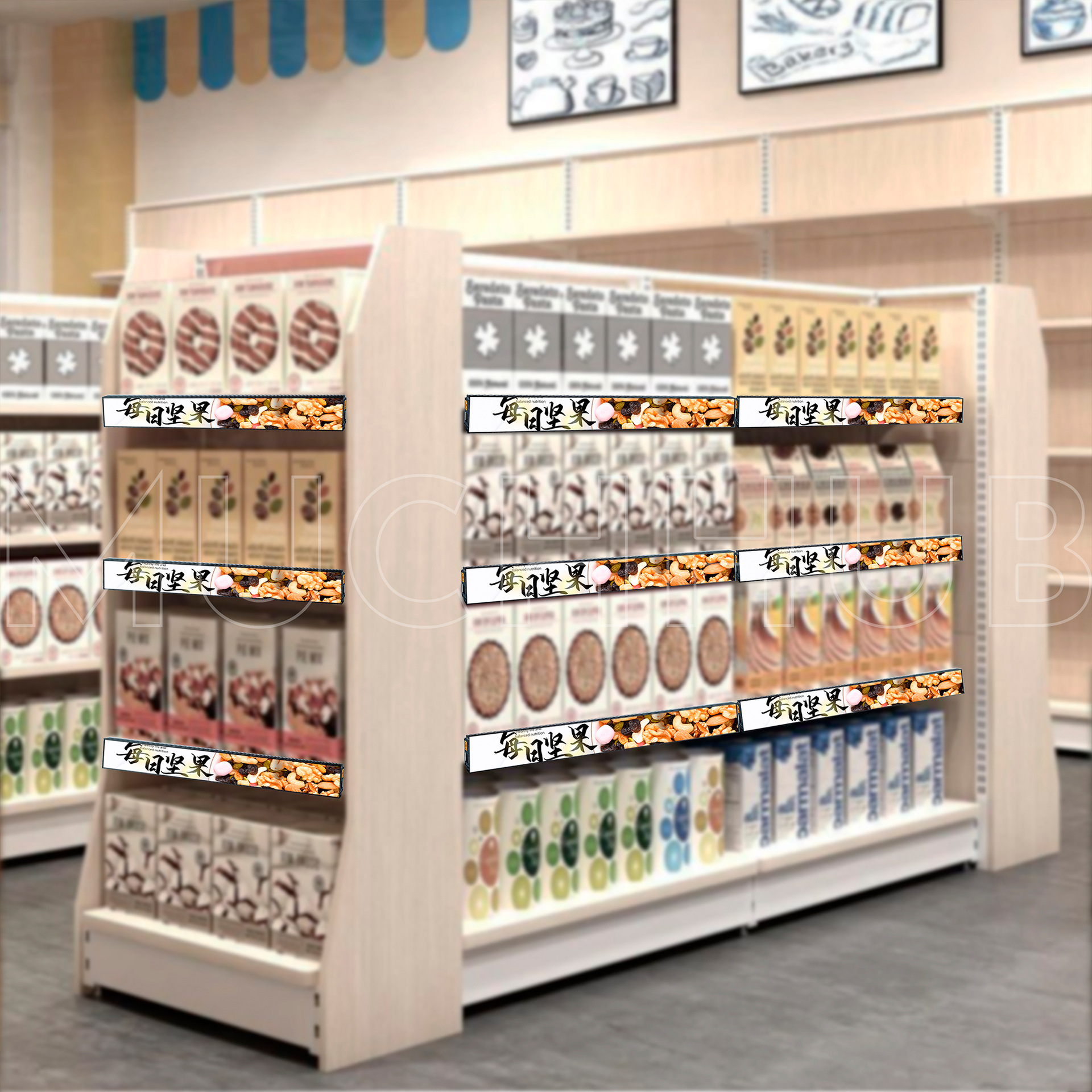 P1.25 centro comercial mostrador de estante LED pantalla de pantalla de barra de pantalla inteligente de mostrador de supermercado pantalla de publicidad