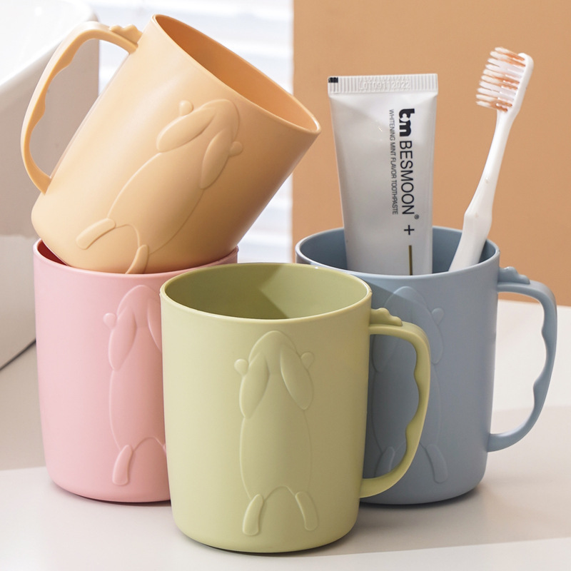 Household Mouthwash Cup Multi-Color Pattern Plastic Toothbrushing Cup High-Value Wash Cup Student Dormitory Couple Toothbrush Cup Tooth