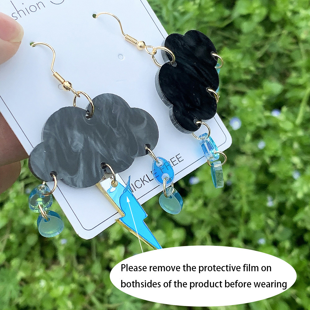 Holiday, Daily Occasion 1 Pair Novelty Simple Style Clouds Lightning Arylic Drop Earrings