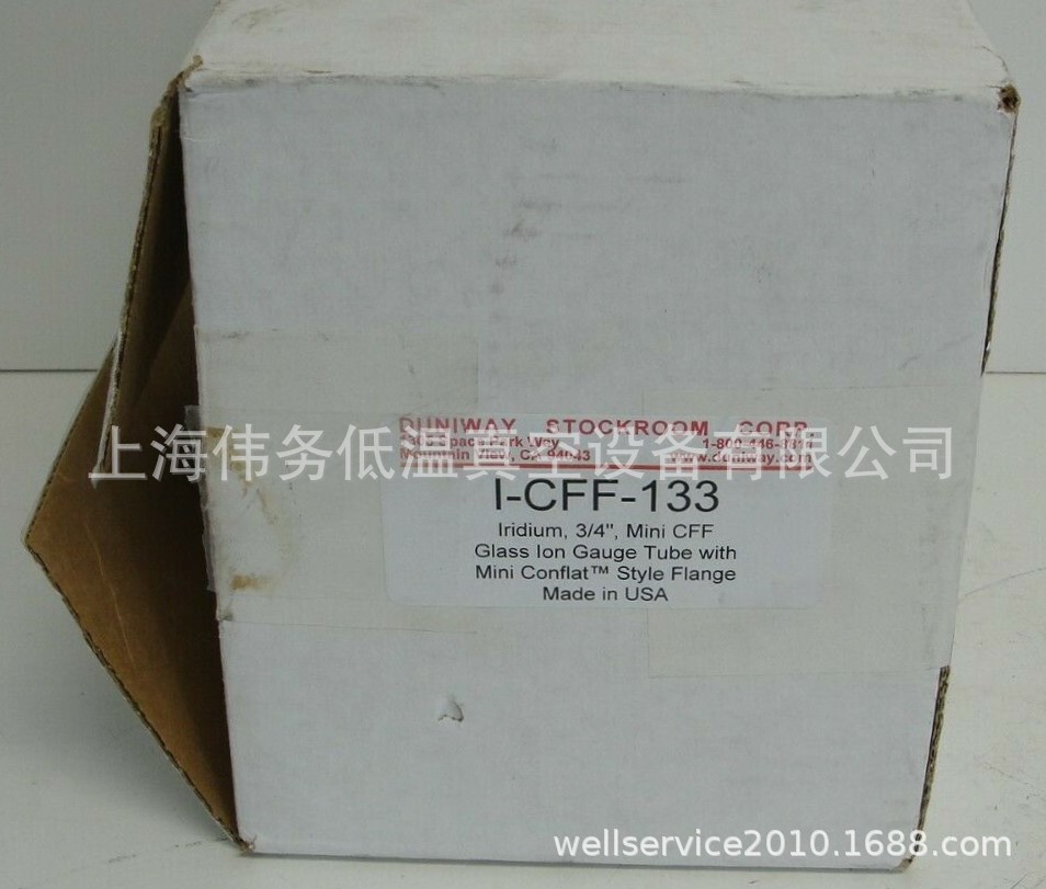 Duniway I-CFF-133 Iridium 3/4" mini CFF glass Ion gauge tube